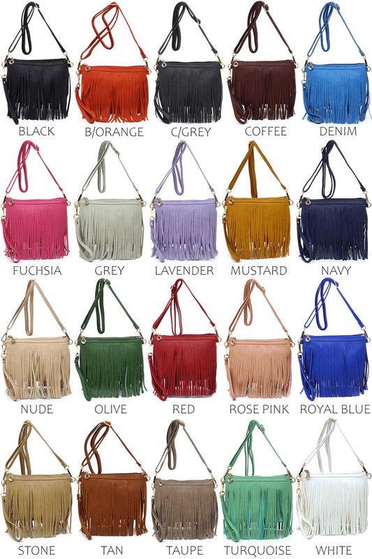 Western Fringe Clutch Cross Body Bag Crossbody Bag White one 