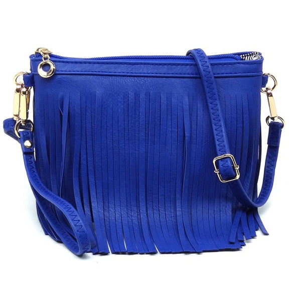 Western Fringe Clutch Cross Body Bag Crossbody Bag ROYAL BLUE one 