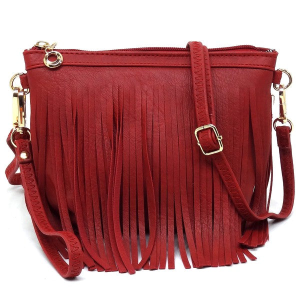 Western Fringe Clutch Cross Body Bag Crossbody Bag Red one 