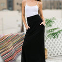 High Waist Jersey Skirt with Side Pockets