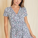 Short Sleeve Animal Print Romper