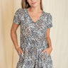 Short Sleeve Animal Print Romper