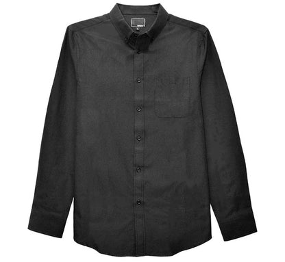 Men's Casual Long Sleeve Shirts Mens Long Sleeve Shirt BLACK S 