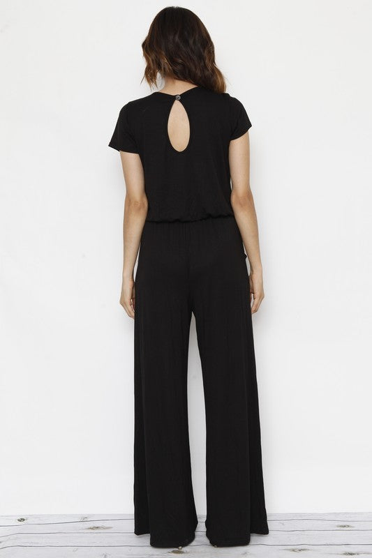 Short Sleeve Jumpsuit W/Pocket Jumpsuit   