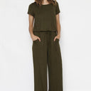 Short Sleeve Jumpsuit W/Pocket