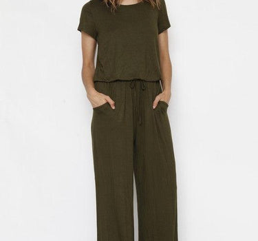 Short Sleeve Jumpsuit W/Pocket