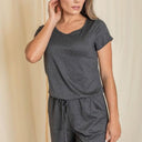 Short Sleeve Jumpsuit W/Pocket