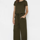 Short Sleeve Jumpsuit W/Pocket