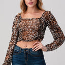 Leopard Mesh Crop Top