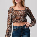 Leopard Mesh Crop Top
