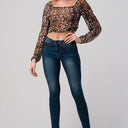 Leopard Mesh Crop Top