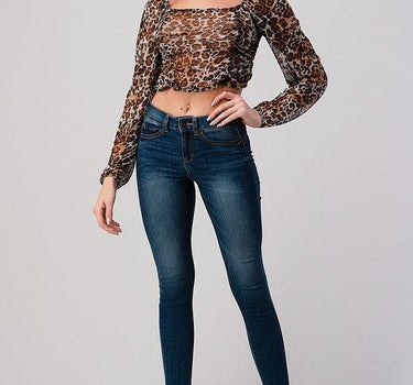 Leopard Mesh Crop Top
