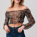 Leopard Mesh Crop Top