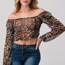 Leopard Mesh Crop Top