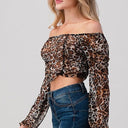Leopard Mesh Crop Top