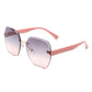 Oversize Square Geometric Rimless Sunglasses Rimless Sunglasses   