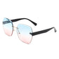 Oversize Square Geometric Rimless Sunglasses Rimless Sunglasses   