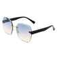 Oversize Square Geometric Rimless Sunglasses Rimless Sunglasses   