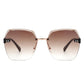 Oversize Square Geometric Rimless Sunglasses Rimless Sunglasses Brown OneSize 