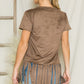 Micro Suede Fringe Top Micro Suede Top   