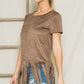 Micro Suede Fringe Top Micro Suede Top   