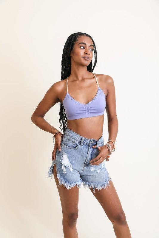 Floral Lattice Bralette - Three Mad Hatters Mercantile 