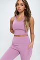 Women's Two Piece Activewear Set Cut Out Detail Activewear Set Purple S 