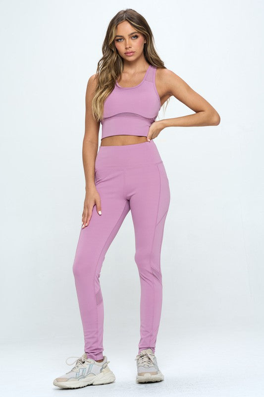 Women's Two Piece Activewear Set Cut Out Detail Activewear Set   