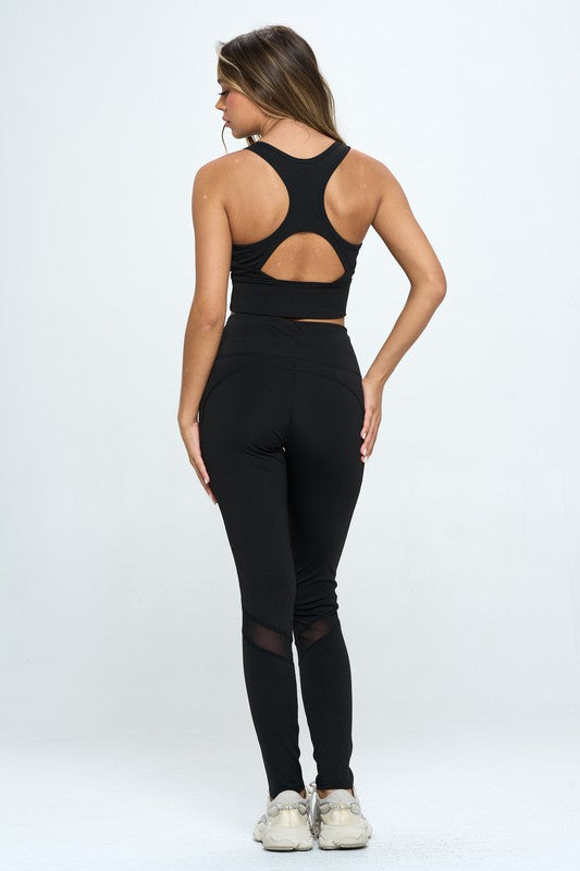 Women's Two Piece Activewear Set Cut Out Detail Activewear Set   