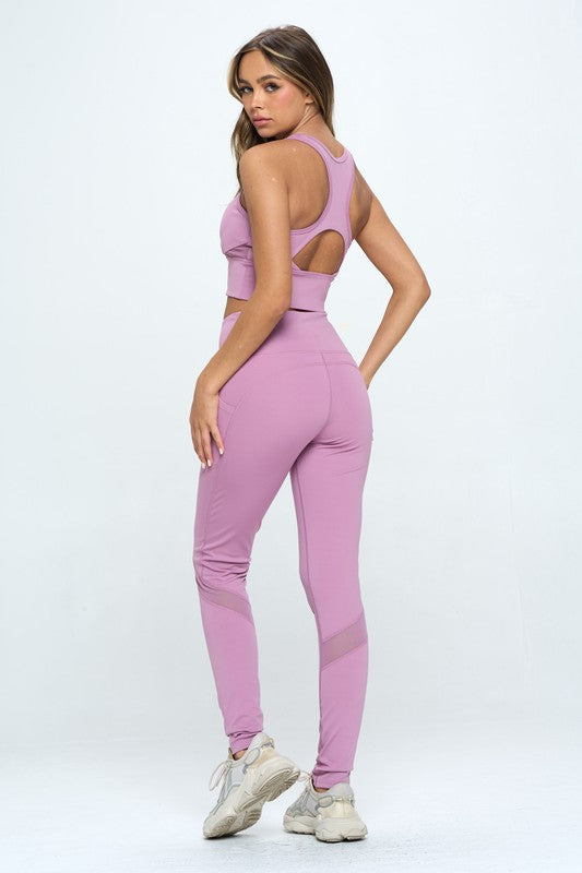 Women's Two Piece Activewear Set Cut Out Detail Activewear Set   