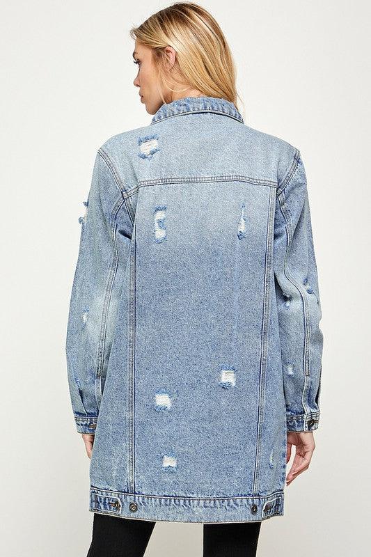 The Original Blue Age Long Denim Jacket - Three Mad Hatters Mercantile 