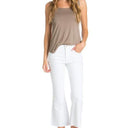 Mid-Rise Crop Flare Leg Denim Ankle Jeans pants