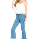 Mid-Rise Crop Flare Leg Denim Ankle Jeans pants