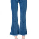 Mid-Rise Crop Flare Leg Denim Ankle Jeans pants
