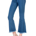 Mid-Rise Crop Flare Leg Denim Ankle Jeans pants