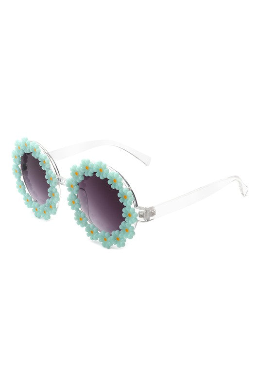 Round Daisy Flower Shape Circle Floral Sunglasses Sunglasses   