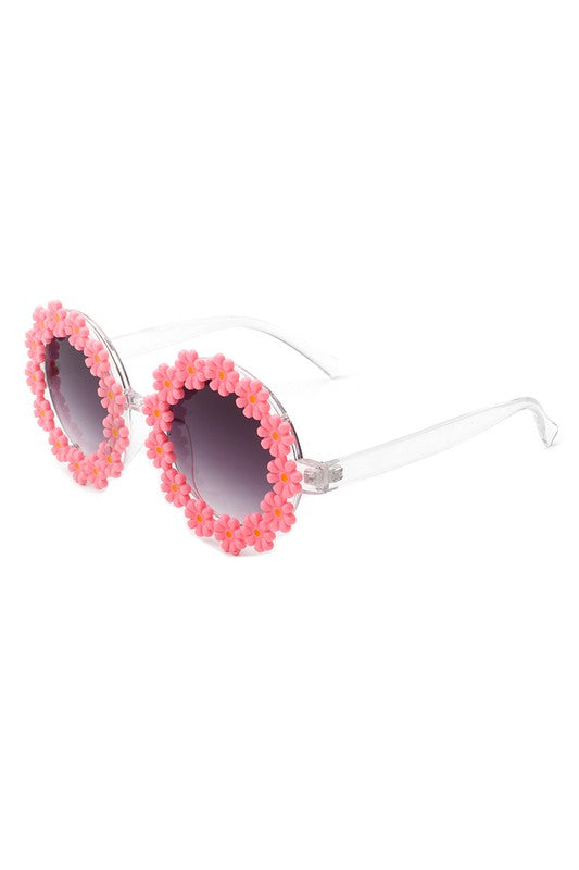 Round Daisy Flower Shape Circle Floral Sunglasses Sunglasses   