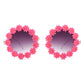 Round Daisy Flower Shape Circle Floral Sunglasses Sunglasses Fushia OneSize 