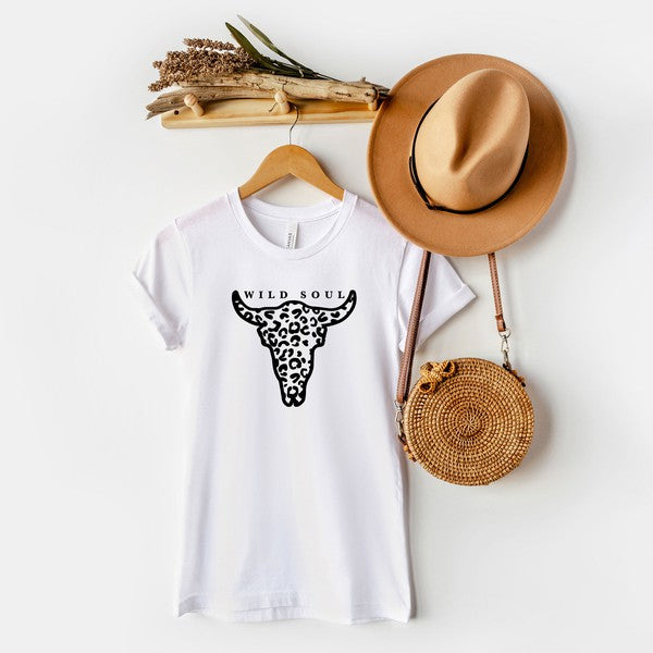 Leopard Wild Soul Short Sleeve Graphic Tee graphic t-shirt White XS 