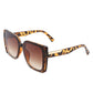 Square Flat Top Tinted Fashion Oversize Sunglasses Sunglasses   