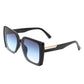 Square Flat Top Tinted Fashion Oversize Sunglasses Sunglasses   