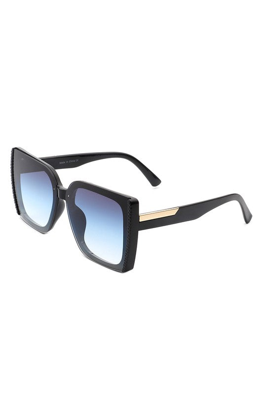 Square Flat Top Tinted Fashion Oversize Sunglasses Sunglasses   