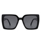 Square Flat Top Tinted Fashion Oversize Sunglasses Sunglasses Black OneSize 