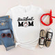 Baseball Mom Smiley Face Short Sleeve Graphic Tee graphic t-shirt White Large 