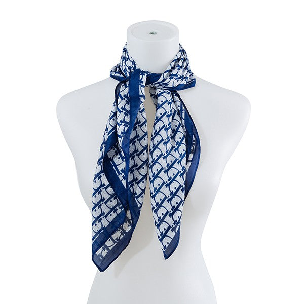 VERSATILE LUXURY PATTERN SILK SCARF Scarf BLUE/CBCB Os 