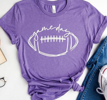 Cursive Football Game Day Graphic Tee