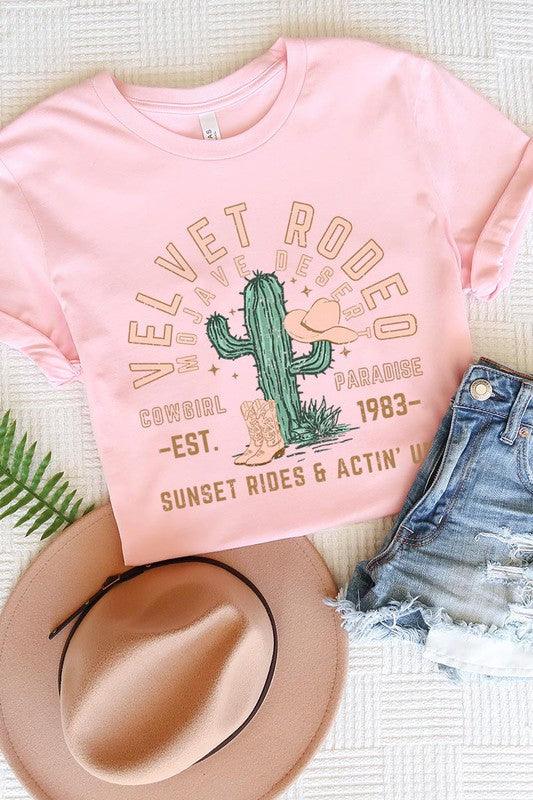 Velvet Rodeo: Western Desert Graphic Tee - Three Mad Hatters Mercantile 