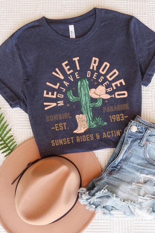 Velvet Rodeo: Western Desert Graphic Tee - Three Mad Hatters Mercantile 