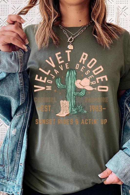 Velvet Rodeo: Western Desert Graphic Tee - Three Mad Hatters Mercantile 