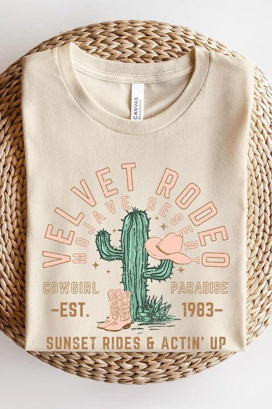 Velvet Rodeo: Western Desert Graphic Tee - Three Mad Hatters Mercantile 